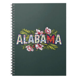 Rosa Hibiscus Alabama Typografi Anteckningsbok