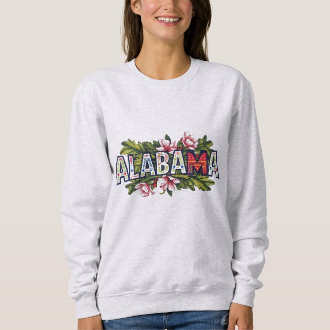 Rosa Hibiscus Alabama Typography Girl's T Shirt (Framsida)
