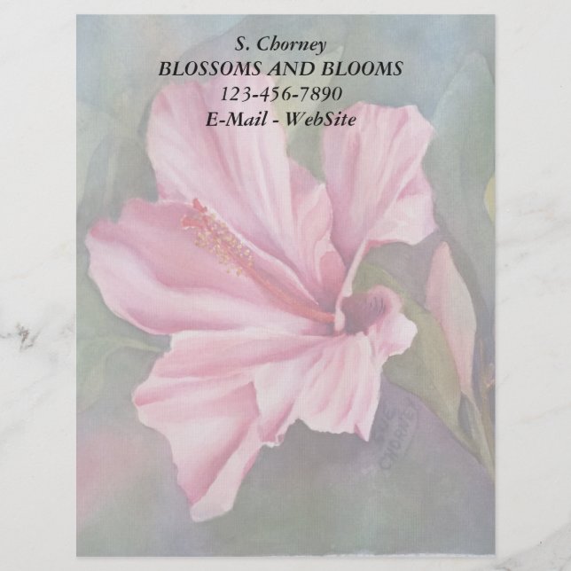 ROSA HIBISCUS ANPASSADE LETTERHEAD BREVHUVUD (Framsida)