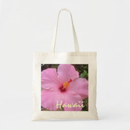 Rosa Hibiscus-blomma Hawaii återanvändbar påse Tygkasse
