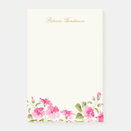 Rosa Hibiscus-blommor Post-it Block