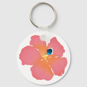 Rosa Hibiscus Bloom Nyckelring