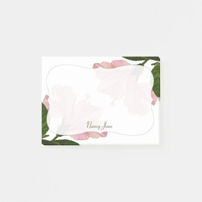 Rosa Hibiscus Floral Photography - Bracket Post-it Block (Framsida)