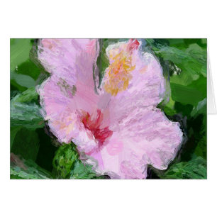 Rosa Hibiscus Flower Hälsningskort