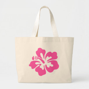 Rosa Hibiscus Flower Jumbo Tygkasse