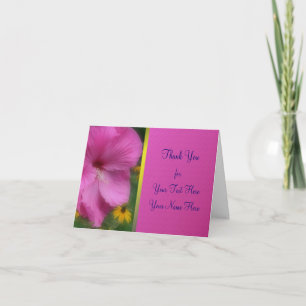 Rosa Hibiscus Flower Personlig Tack Kort