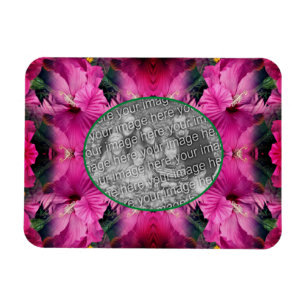 Rosa Hibiscus Flower Ram Skapar ditt eget foto Magnet