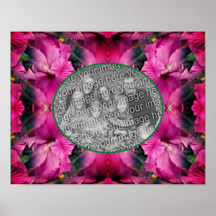 Rosa Hibiscus Flower Ram Skapar ditt eget foto Poster