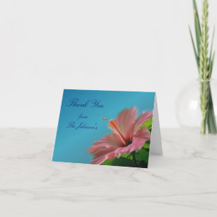 Rosa Hibiscus Flower Tack Kort