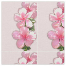 Rosa Hibiscus Flowers Fabric
