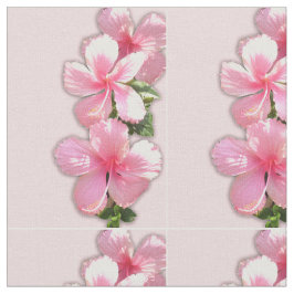 Rosa Hibiscus Flowers Fabric Tyg