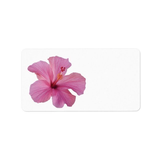Rosa Hibiscus Hawaiian Flower Customized Template Adressetikett (Framsidan)