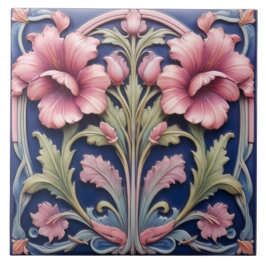 Rosa Hibiscus Kakelplatta