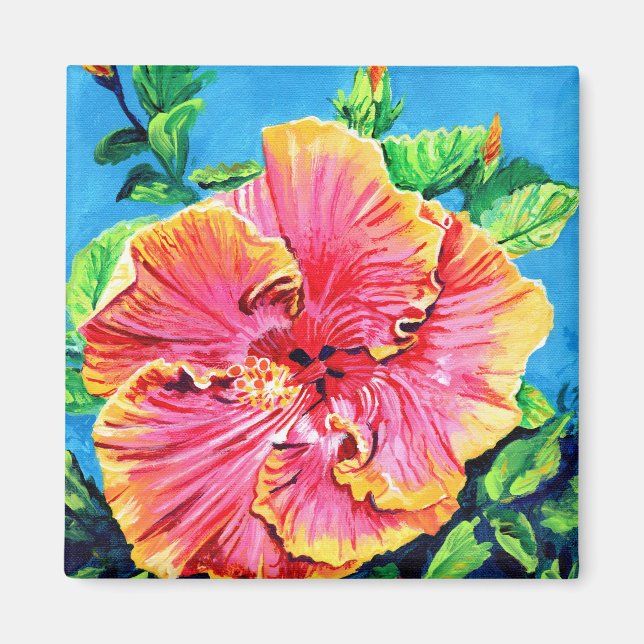 Rosa Hibiscus Magnet (Framsidan)