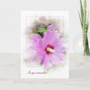 rosa hibiscus med mask ram kort