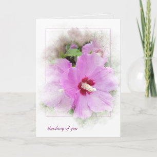 rosa hibiscus med mask ram kort