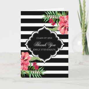 Rosa Hibiscus och Black Rand-Studenten Kort