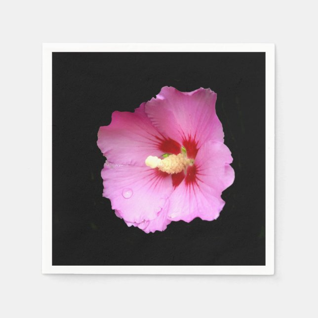 Rosa Hibiscus Pappra blöjor Pappersservett (Framsidan)
