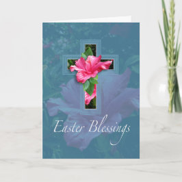 Rosa Hibiscus Påsk Blessings Greeting Card Helgkort