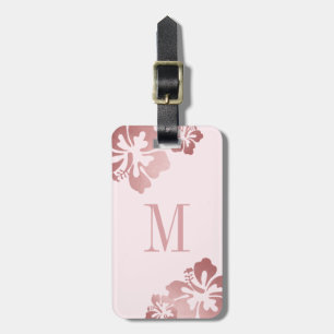 Rosa Hibiscus Ro Guld Luggage ID Bagagebricka
