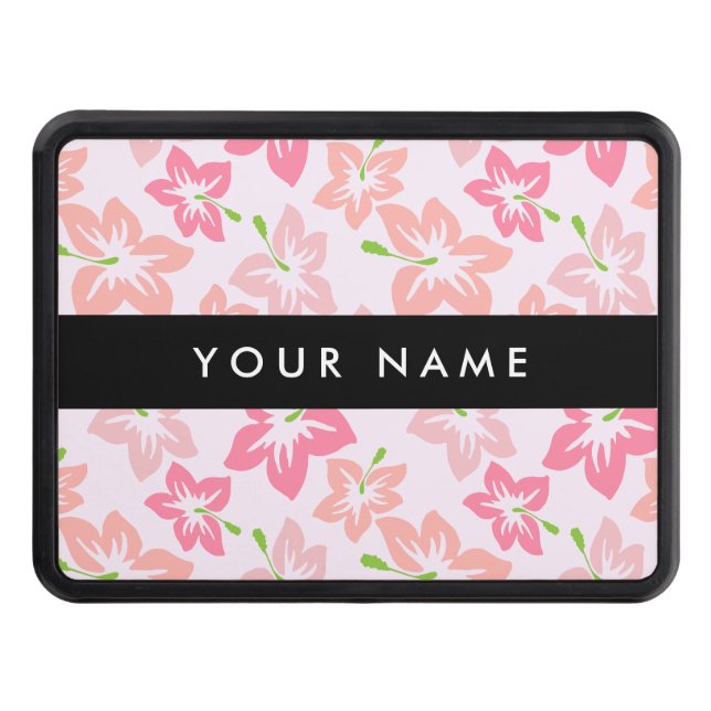 Rosa Hibiscus, Rosa Flowers, ditt namn Dragkroksskydd (Framsidan)