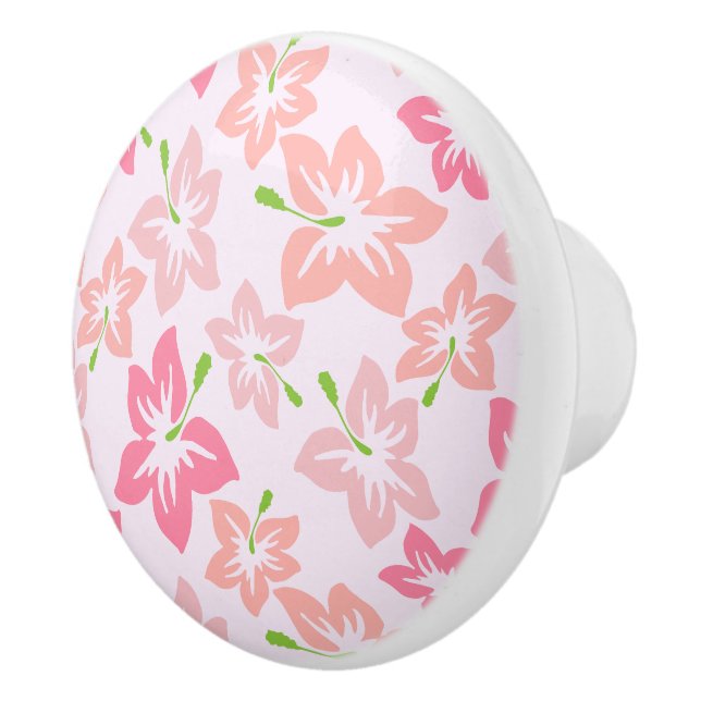 Rosa Hibiscus, Rosa Flowers, Mönster av blommor Knopp (Höger)