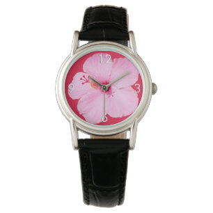 Rosa Hibiscus Tropiska blomman Armbandsur