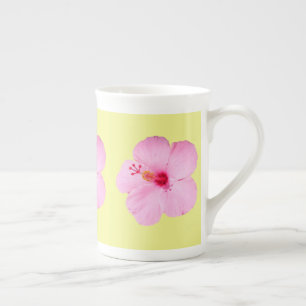 Rosa Hibiscus Tropiska blomman Benporslin Mugg