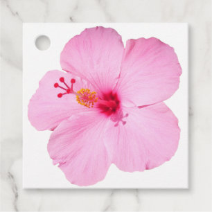 Rosa Hibiscus Tropiska blomman Gåvor Etiketter
