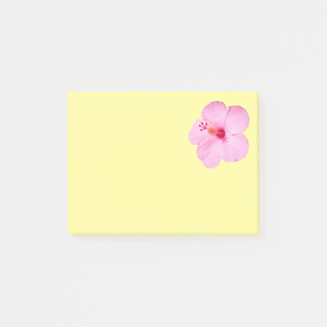 Rosa Hibiscus Tropiska blomman Post-it Block (Framsida)
