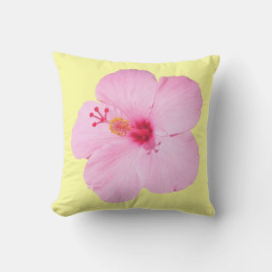 Rosa Hibiscus Tropiska blomman Utomhuskudde