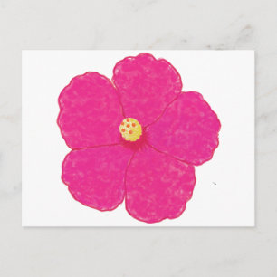 Rosa Hibiscus Tropiska blomman Vykort