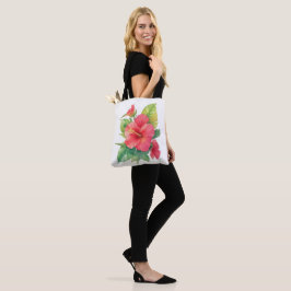 Rosa Hibiscus Watercolor Flowers Tygkasse