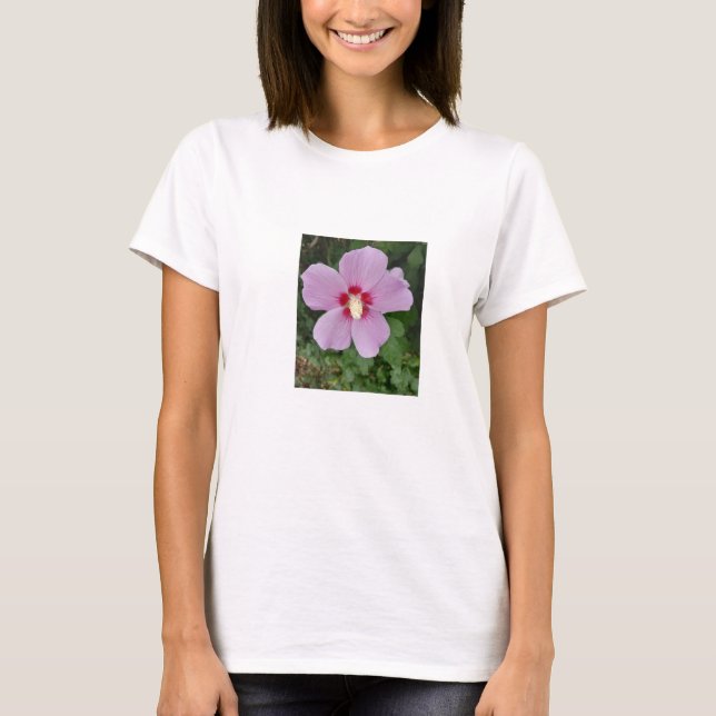 Rosa Hibiscus Womans T-Shirt (Framsida)
