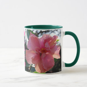 Rosa hibiskus i Hawaii Mugg