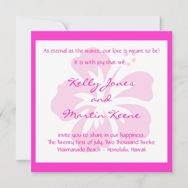 Rosa Hibiskus Inbjudan (Framsida)