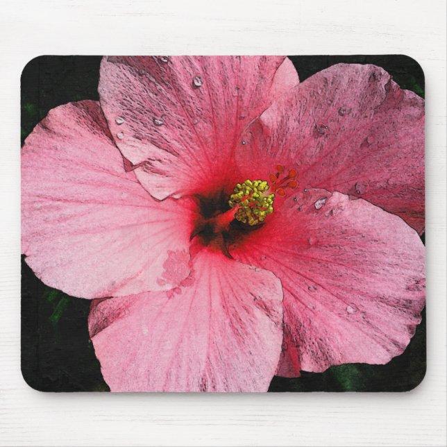 Rosa hibiskus Mousepad Musmatta (Framsidan)