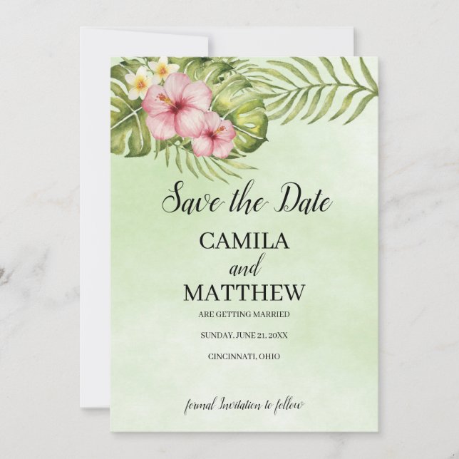 Rosa Hibiskus Spara Datumet (Framsida)