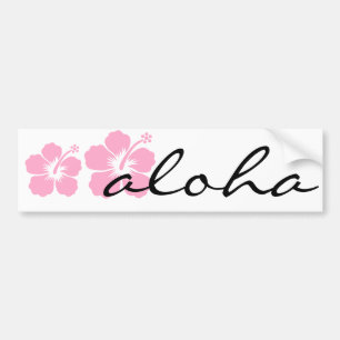rosa hibiskusaloha blomma S Bildekal