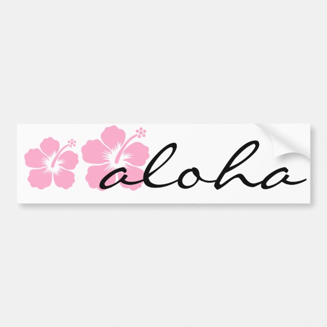 rosa hibiskusaloha blomma S Bildekal (Framsidan)