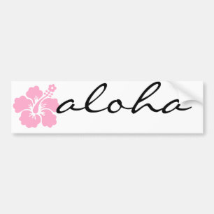 rosa hibiskusaloha blomma V Bildekal