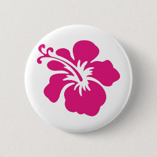 Rosa hibiskusdesign knapp