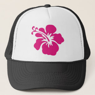Rosa hibiskusdesign truckerkeps