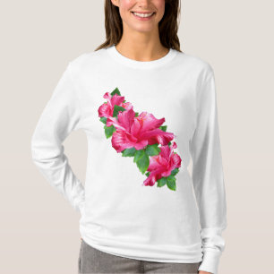Rosa hibiskusdrottningskjortor t-shirt