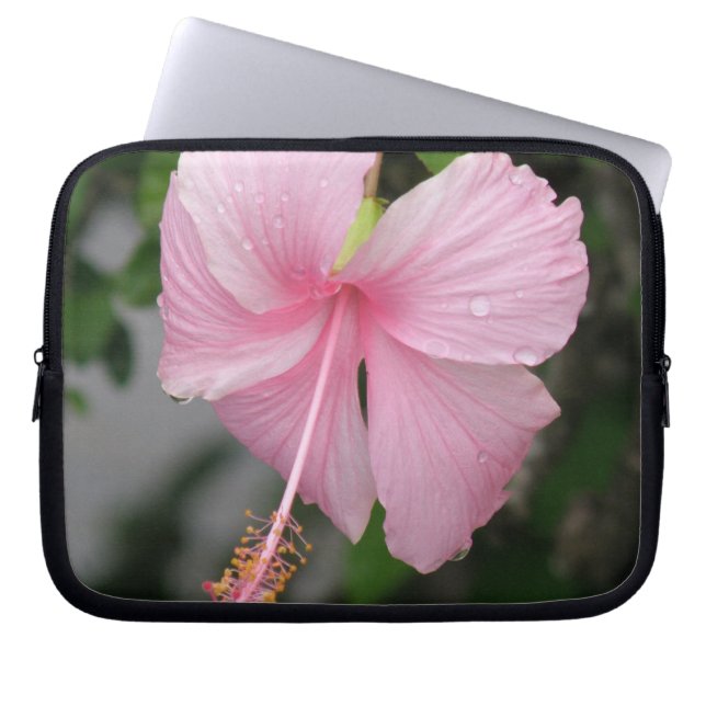 Rosa hibiskuselektronik hänger lös laptop sleeve (Framsidan)