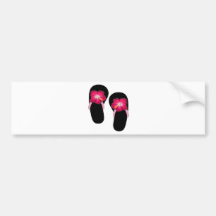 Rosa hibiskusflinflip flops bildekal