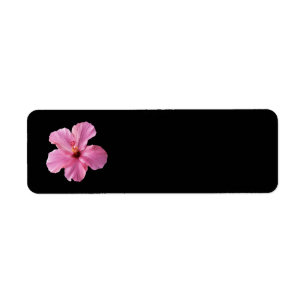 Rosa hibiskusHawaii blomma skräddarsy mall Returadress Etikett