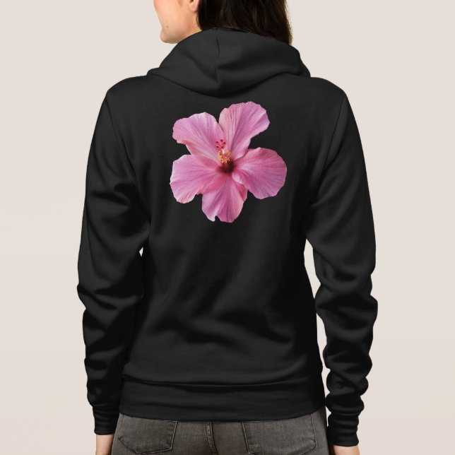 Rosa hibiskusHawaii blomma skräddarsy mall Tee Shirt (Baksida)