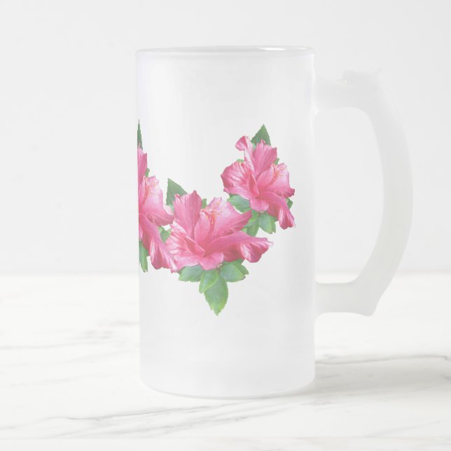 Rosa hibiskusLeimugg Frostat Ölglas (Höger)