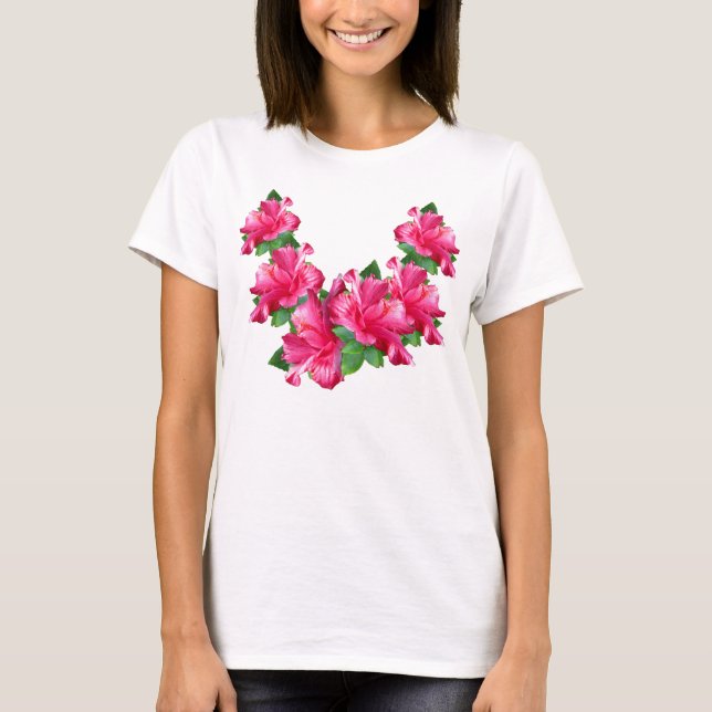Rosa hibiskusLeiskjortor T Shirt (Framsida)